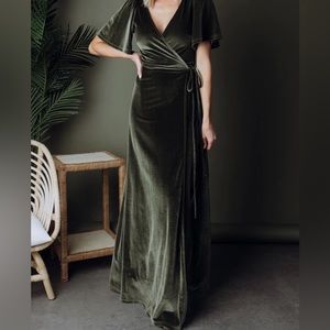 Meghan Velvet wrap maxi dress